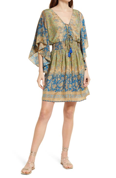 Jai Paisley Print Bell Sleeve Dress