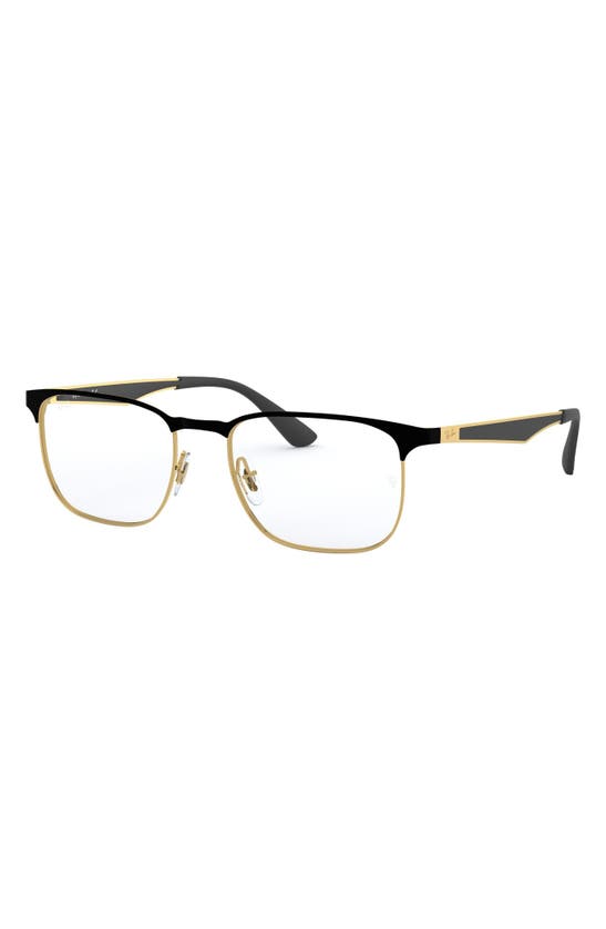 Shop Ray Ban 54mm Optical Glasses In Gold/ Black