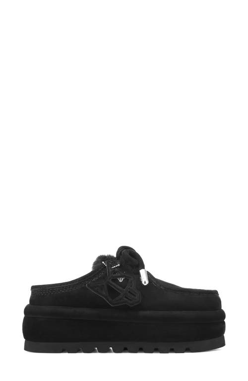 Shop Naked Wolfe Blizzard Genuine Shearling Platform Clog In Black-suede/shearling