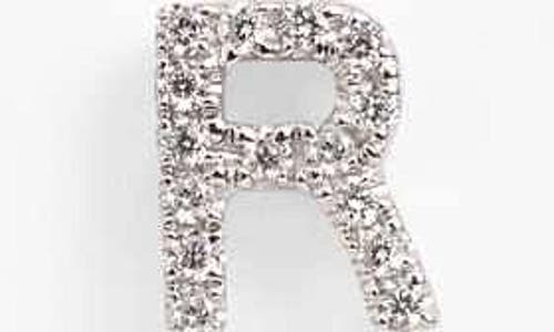 Shop Bony Levy Single Initial Earring In White Gold/r