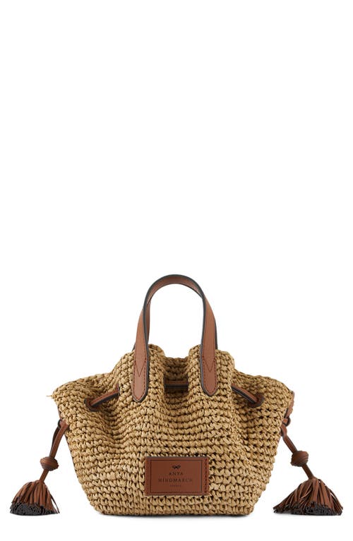 Anya Hindmarch Small Crocheted Raffia Tote in Natural