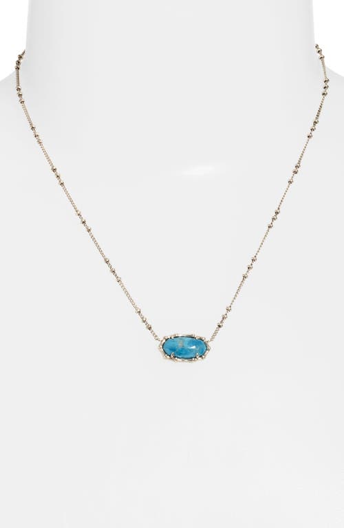 Shop Kendra Scott Elisa Bamboo Texture Pendant Necklace In Silver Indigo Magnesite