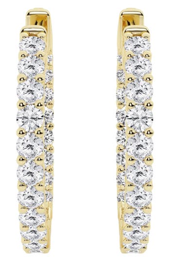 Badgley Mischka 14k Yellow Gold Round Lab Grown Diamond Earrings In 2 Ctw Yellow Gold