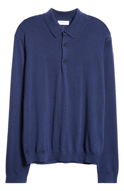 John Elliott Wool & Cashmere Polo Sweater In Navy