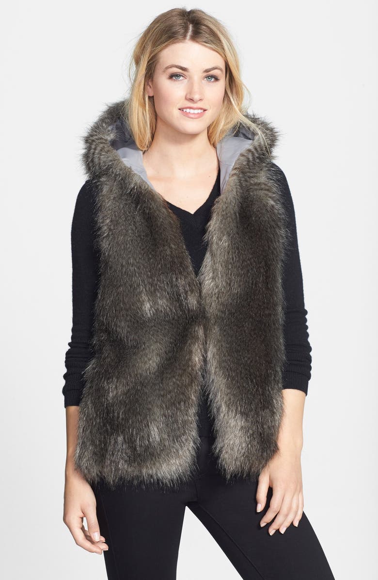 Jessica Simpson Hooded Faux Fur Vest | Nordstrom