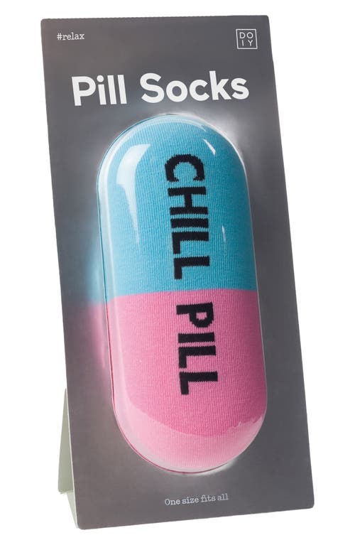 Shop Doiy Chill Pill Socks In Pink/blue Multi