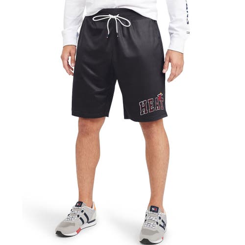 Men's Tommy Jeans Black Miami Heat Mike Mesh Basketball Shorts