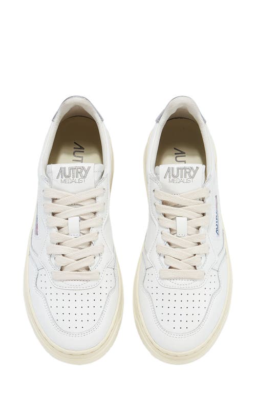 Shop Autry Medalist Low Sneaker In White/silver