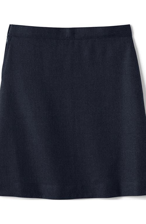 Lands' End School Uniform Girls Solid A-line Skirt Below The Knee In Classic Navy