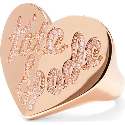 Kate Spade New York Heritage Spade Pave Script Heart Ring