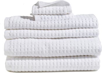 Runa Soft Absorbent 6pc Bath Towel Set Hand Washcloth Quick Dry Cotton  White