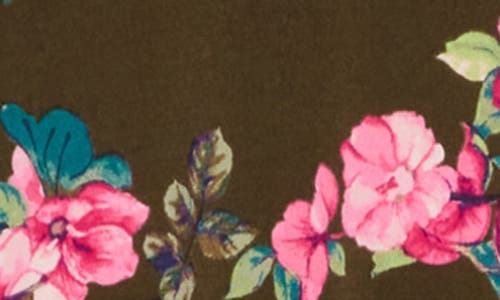 Eliza J Floral Long Sleeve Midi Dress In Olive