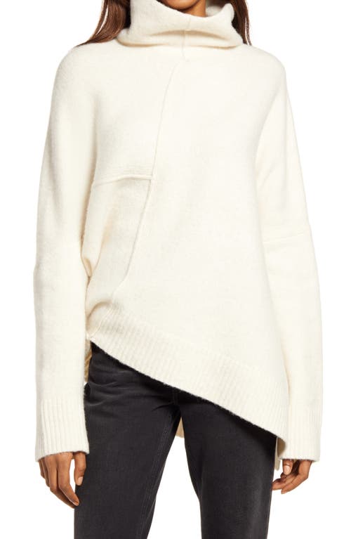 AllSaints Lock Roll Neck Wool Blend Sweater in Ivory White