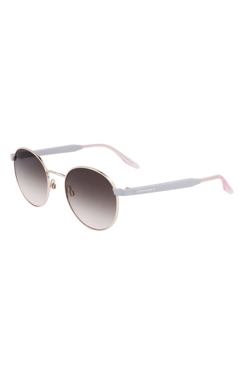 Shop Converse Ignite 51mm Gradient Round Sunglasses In Rose Gold/gravel/pink