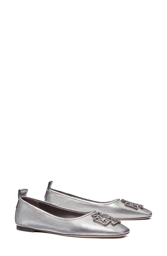 Tory Burch Ines Ballet Flat In Silver | ModeSens