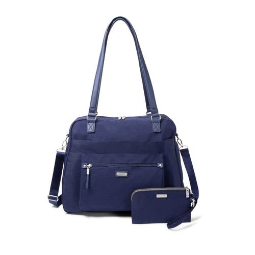 Baggallini Overnight Expandable Laptop Tote Bag With Rfid Wristlet In Navy