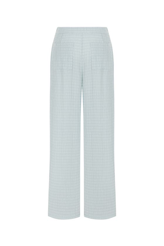 Shop Nocturne High Waist Textured Pants In Blue