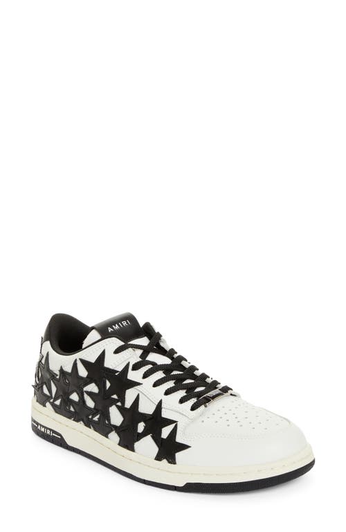 Amiri Stars Low Sneakers In White Leather In White/black