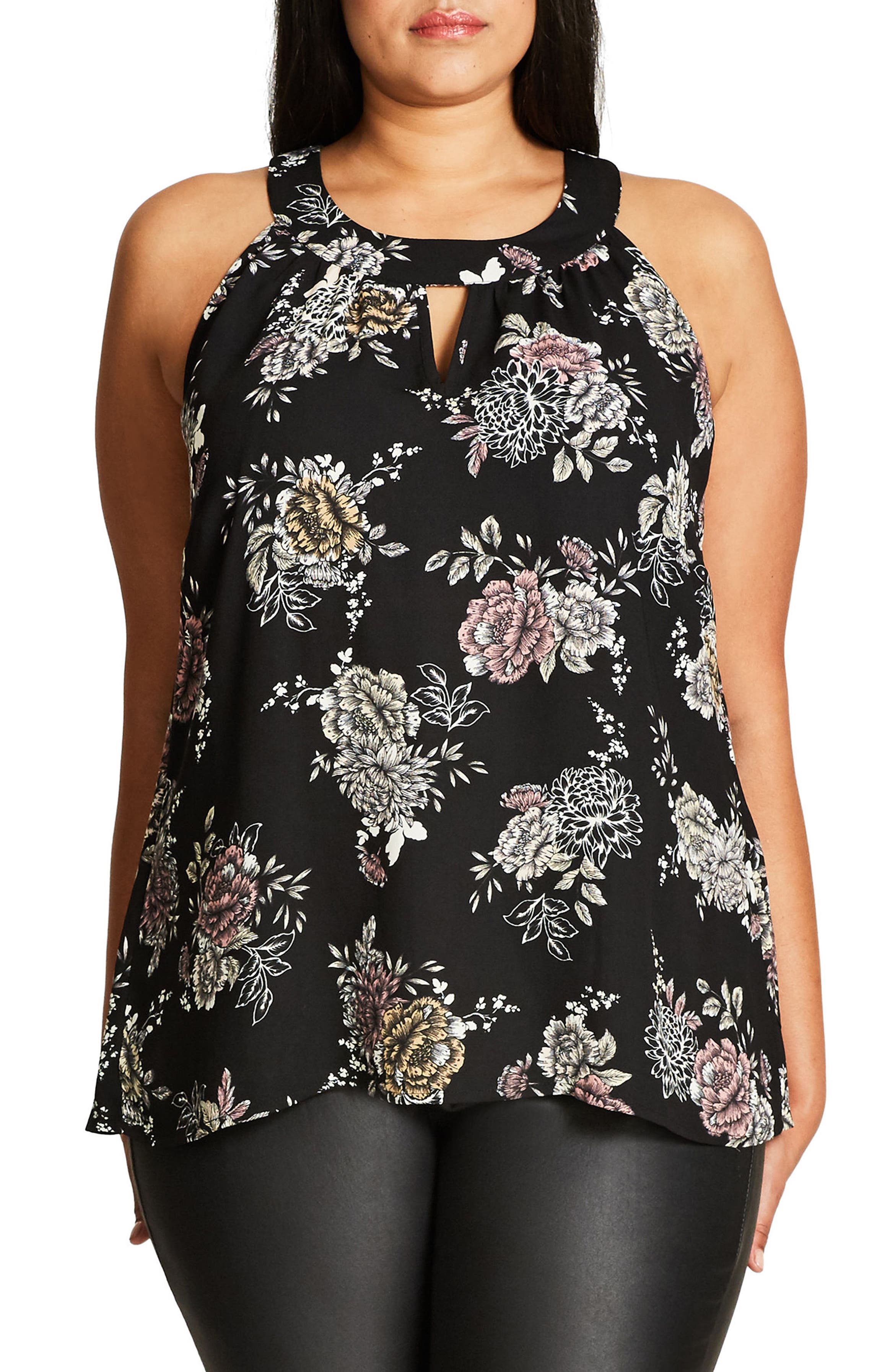 City Chic Lace Deluxe Keyhole Top (Plus Size) | Nordstrom