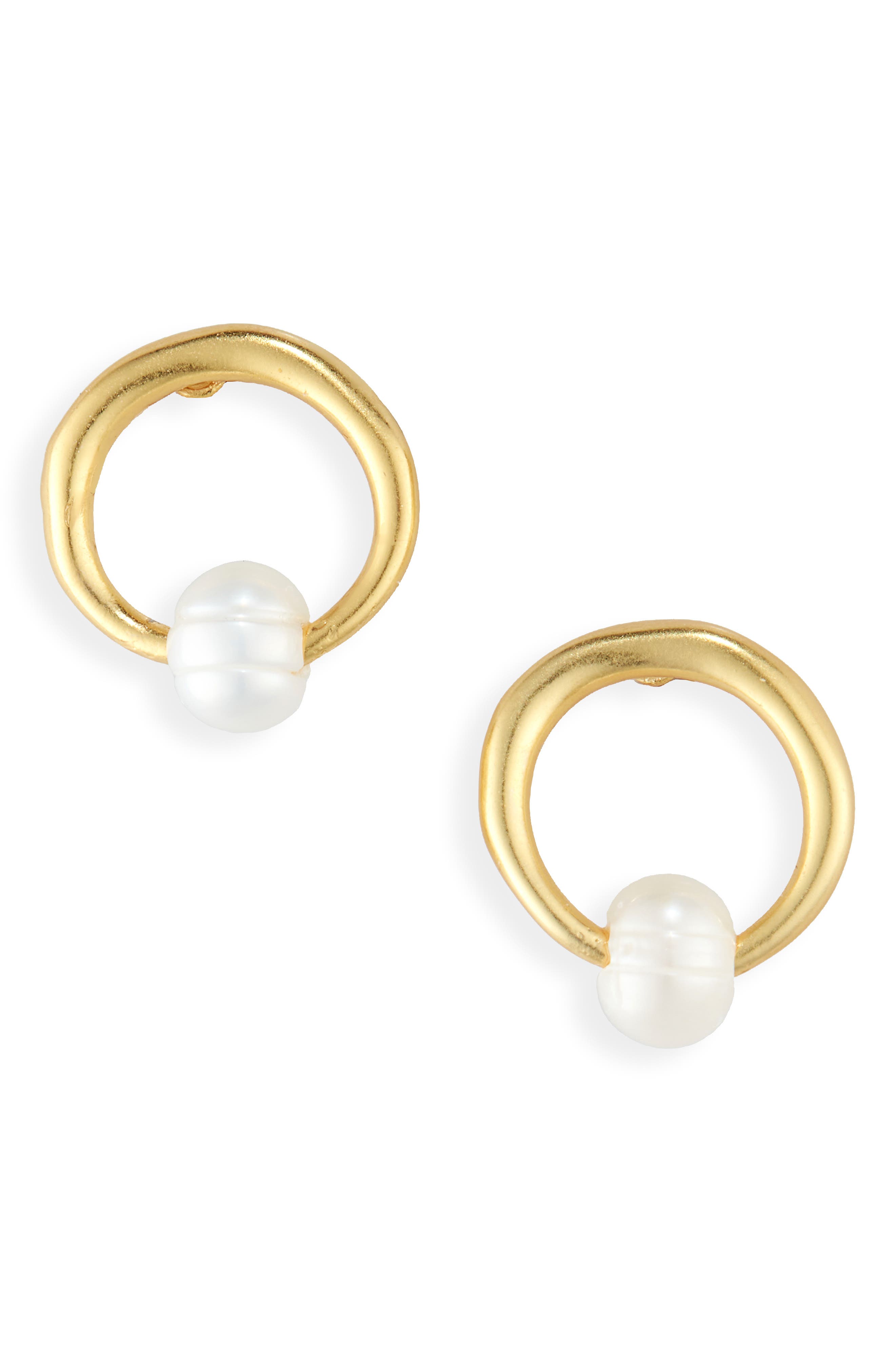 Madewell pearl hot sale hoop earrings