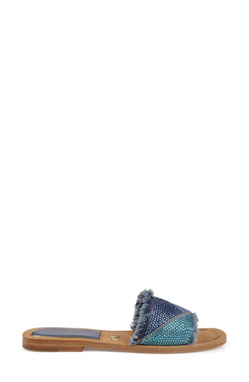 Zigi Tamy Rhinestone Slide Sandal In Blue Denim