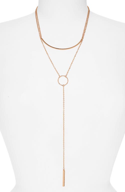 Panacea Bar Circle Layered Y-Necklace in Gold