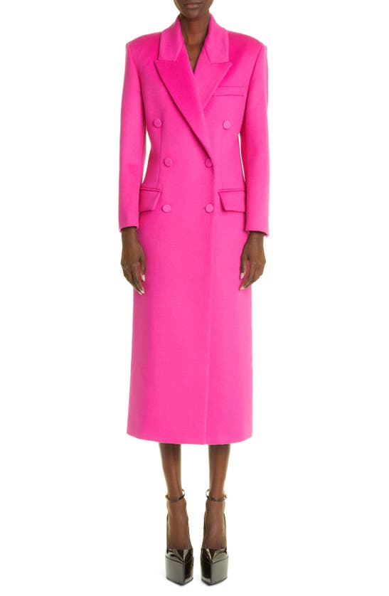 VALENTINO LONGLINE DOUBLE BREASTED WOOL & CASHMERE COAT