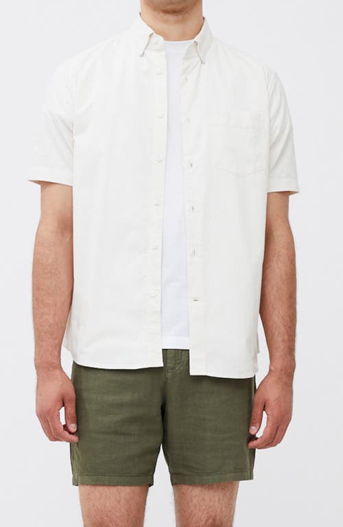 Short Sleeve Oxford Button-Up Shirt in White