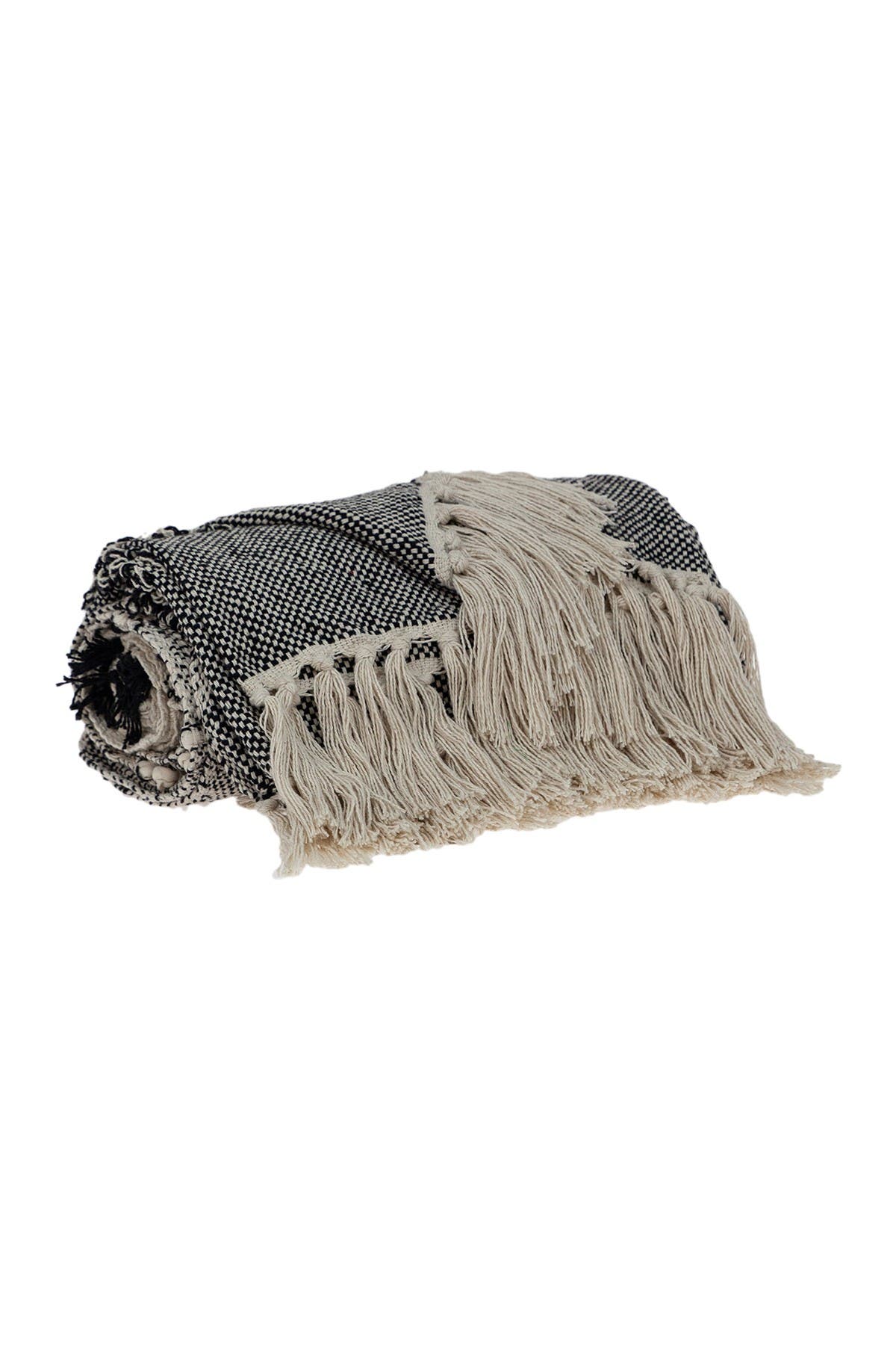 Parkland Collection Palak Eclectic Beige 52" X 67" Woven Handloom Throw In Beige/khaki