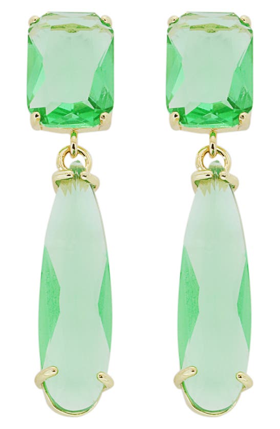 Panacea Crystal Teardrop Earrings In Gold