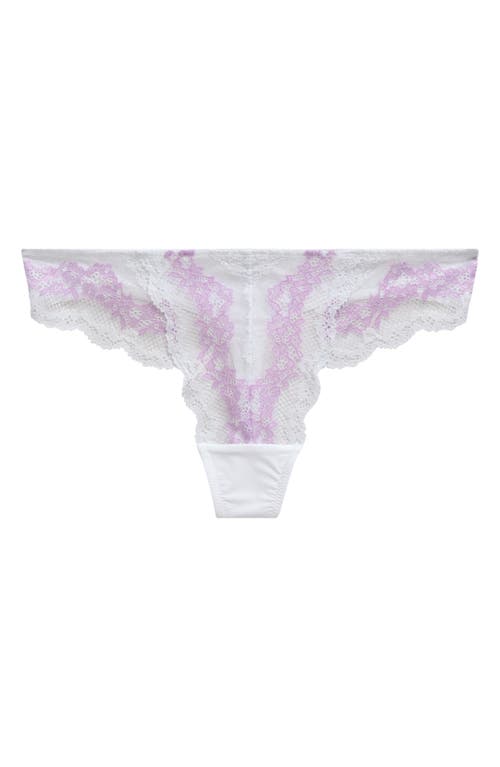 Shop Skarlett Blue Impress Thong In White/plum