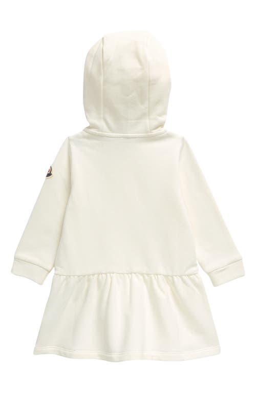 Shop Moncler Kids' Stretch Cotton Hoodie Dress In White