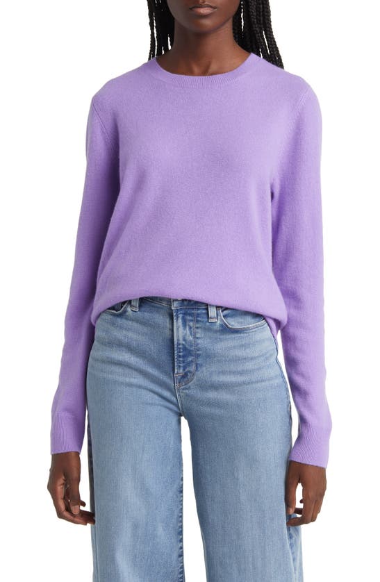 Nordstrom Crewneck Cashmere Sweater In Purple Aster