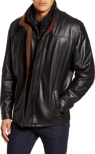 Remy Leather Leather Jacket with Removable Inset Bib | Nordstrom