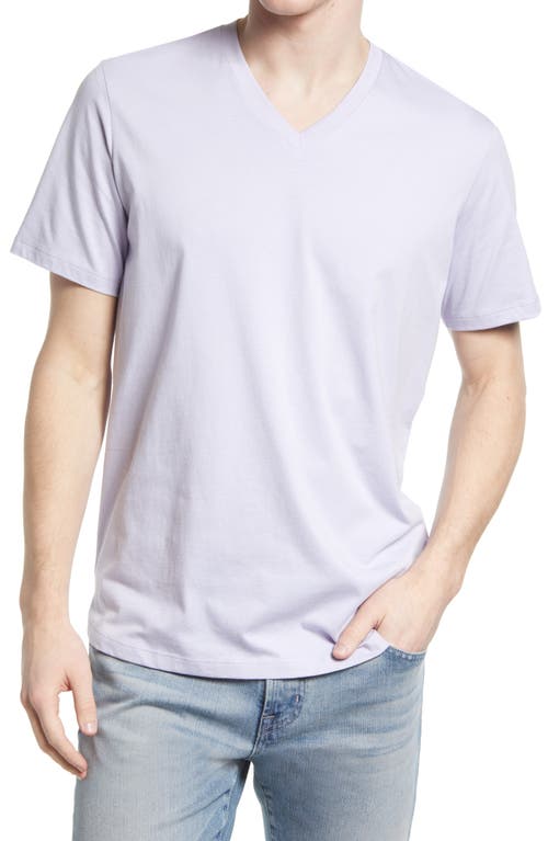 V-Neck Pima Cotton T-Shirt in Purple Haze