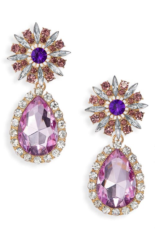 8 Other Reasons A-Glass Stone Accented Drop Earrings in Purple