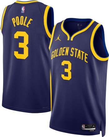 Nike Men's Nike Jordan Poole Royal Golden State Warriors Icon 2022/23 Name  & Number T-Shirt