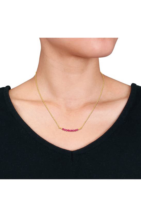 Delmar Beaded Chain Necklace In Ruby