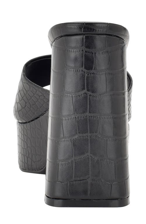 Guess Jadah Reptile Embossed Platform Sandal In Black 002