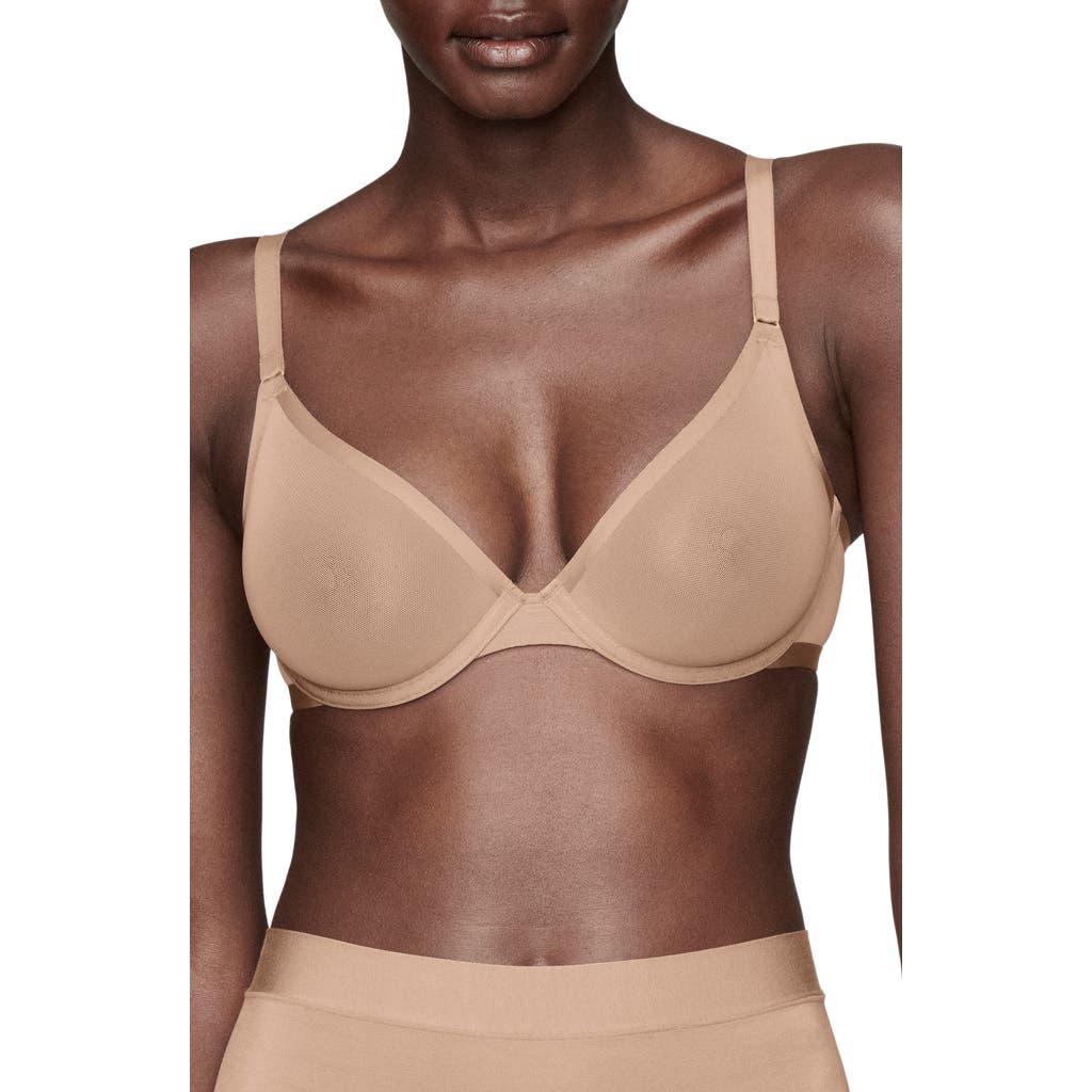CUUP CUUP THE PLUNGE UNDERWIRE SHEER MESH BRA