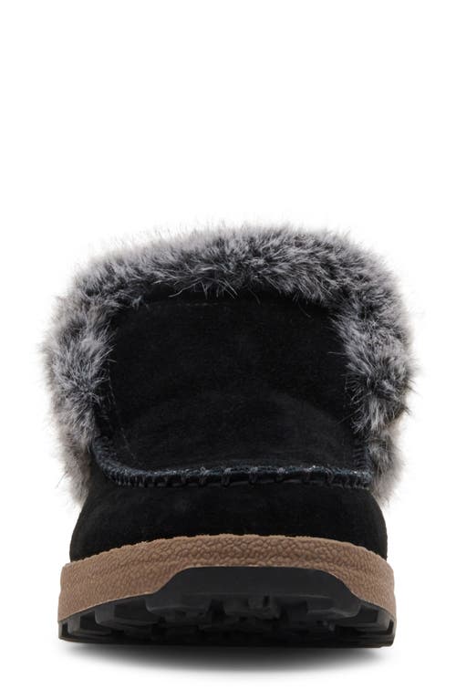 Shop Blondo Victor Waterproof Faux Fur Slipper In Black Suede