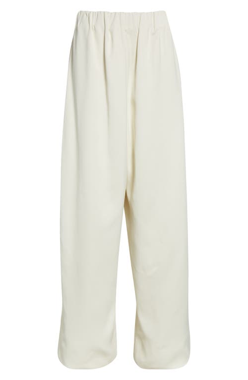 Shop Fforme Dayne Oversize Satin Pull-on Pants In Cream