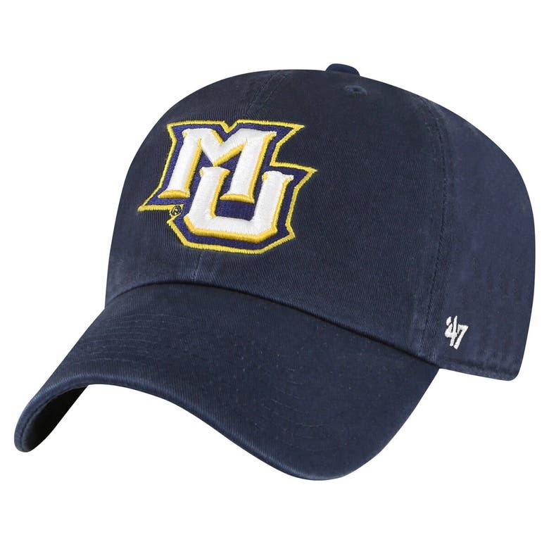 47 ' Navy Marquette Golden Eagles Clean Up Adjustable Hat In Blue