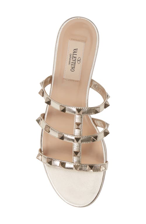 Shop Valentino Garavani Rockstud Slide Sandal In Skin