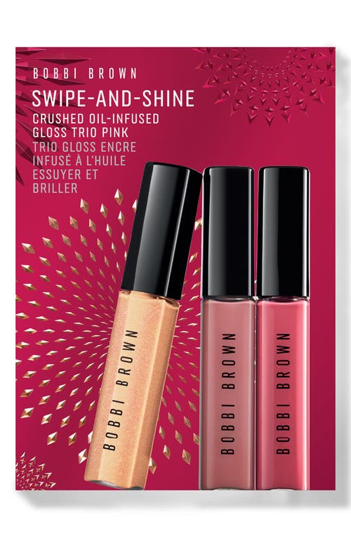 Shop Bobbi Brown Crushed Oil Infused Hydrating Lip Gloss Trio Holiday Gift Set $66 Value In Pink