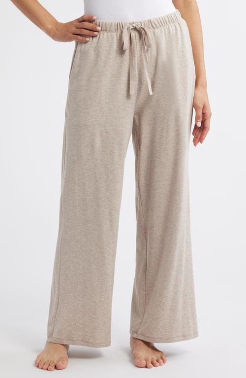 EILEEN FISHER SLEEP Organic Cotton Wide Leg Sleep Pants in Wheat 