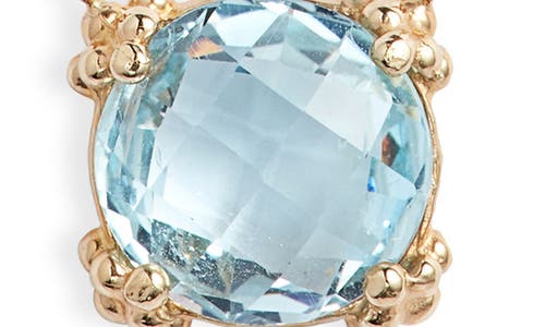 Anzie Women's Dew Drop Mini Cluster Blue Topaz & 14k Yellow Gold Pendant Necklace In Blue