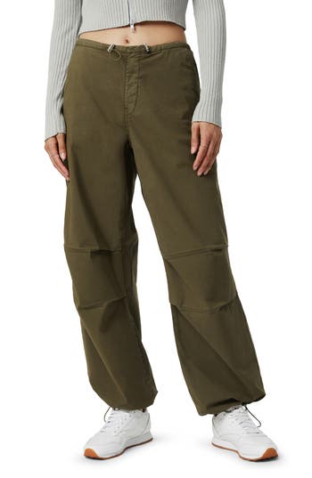 Mavi Jeans Hill Toggle Waist Wide Leg Cargo Pants In Khaki Move
