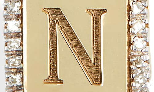 Meshmerise Diamond Initial Dog Tag Pendant Necklace In Yellow-n