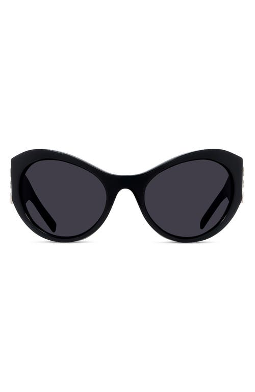 Givenchy 4g 63mm Oversize Cat Eye Sunglasses In Black